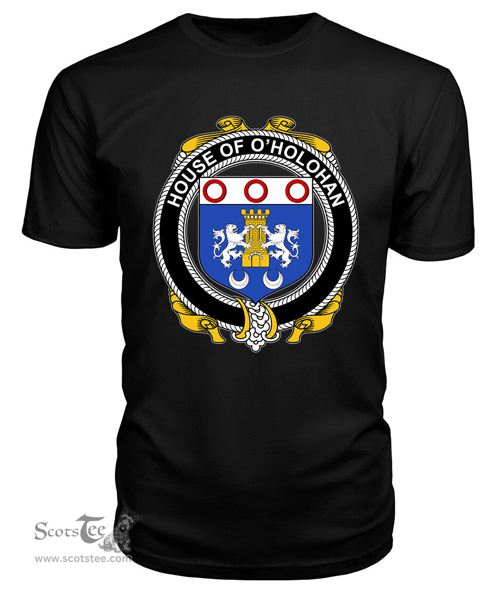 ScotsTee O'HOLOHAN Coat Of Arms Family Crest House Of Ireland T Shirt