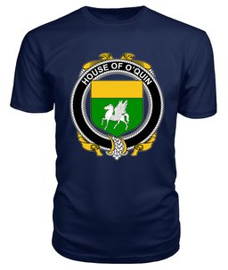 ScotsTee O'QUIN (Annaly) Coat Of Arms Family Crest House Of Ireland T Shirt
