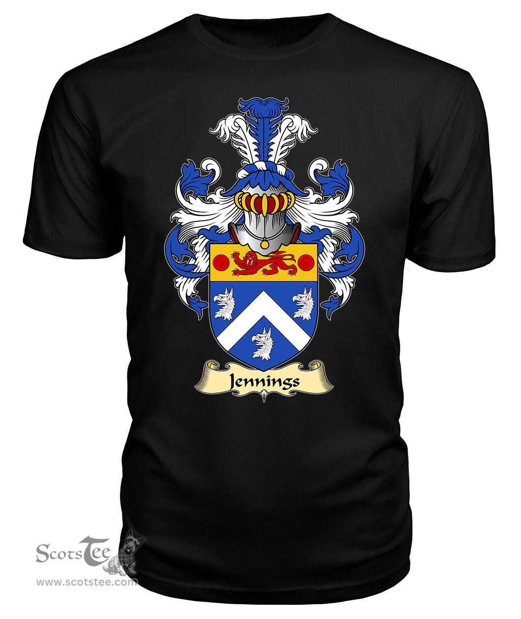ScotsTee Jennings or Jennyns Coat Of Arms Family Crest Ireland V23 T Shirt