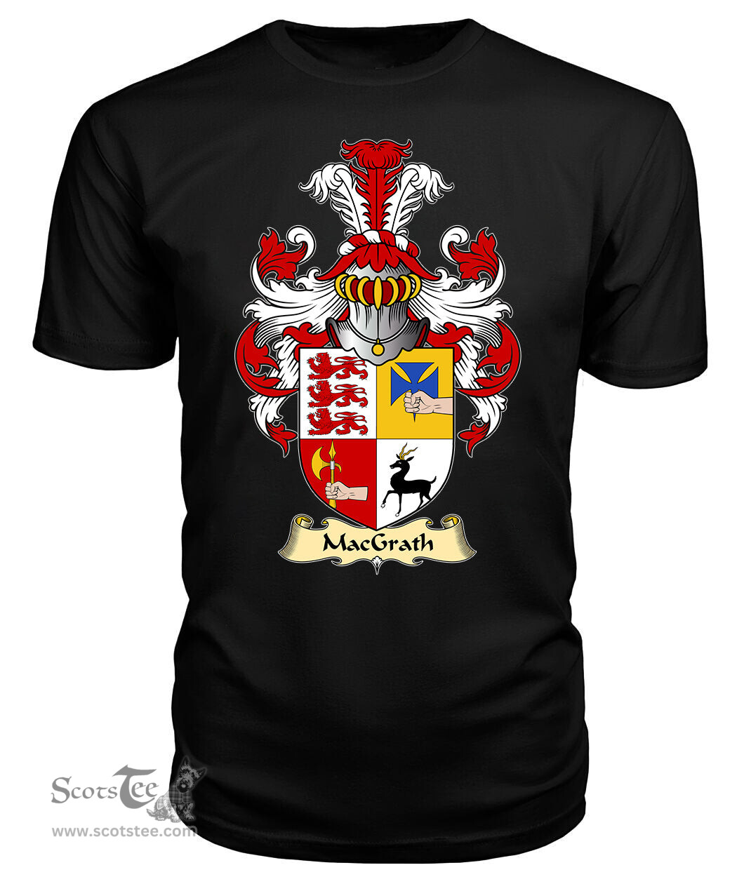 ScotsTee MacGrath or MacGraw Coat Of Arms Family Crest Ireland V23 T Shirt