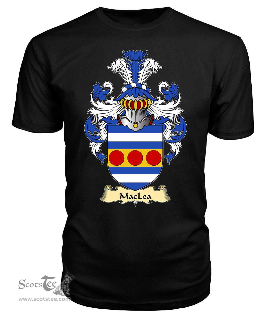 ScotsTee MacLea or Lee Coat Of Arms Family Crest Ireland V23 T Shirt