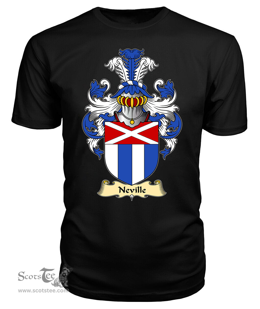 ScotsTee Nevill or Neville Coat Of Arms Family Crest Ireland V23 T Shirt