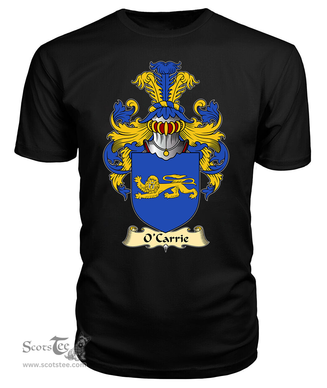 ScotsTee O'Carrie or Carry Coat Of Arms Family Crest Ireland V23 T Shirt