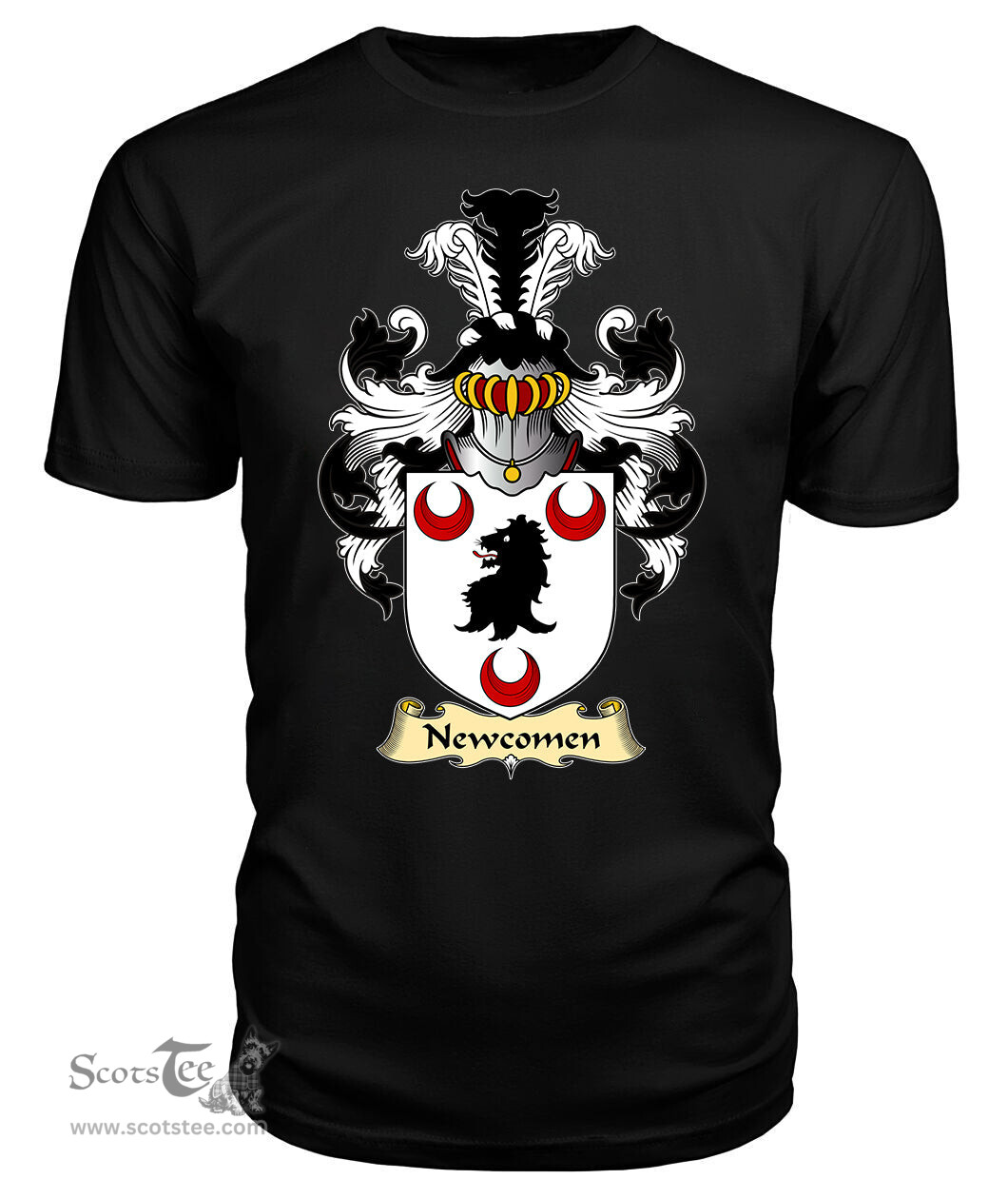 ScotsTee Newcomen (Langford) Coat Of Arms Family Crest Ireland V23 T Shirt