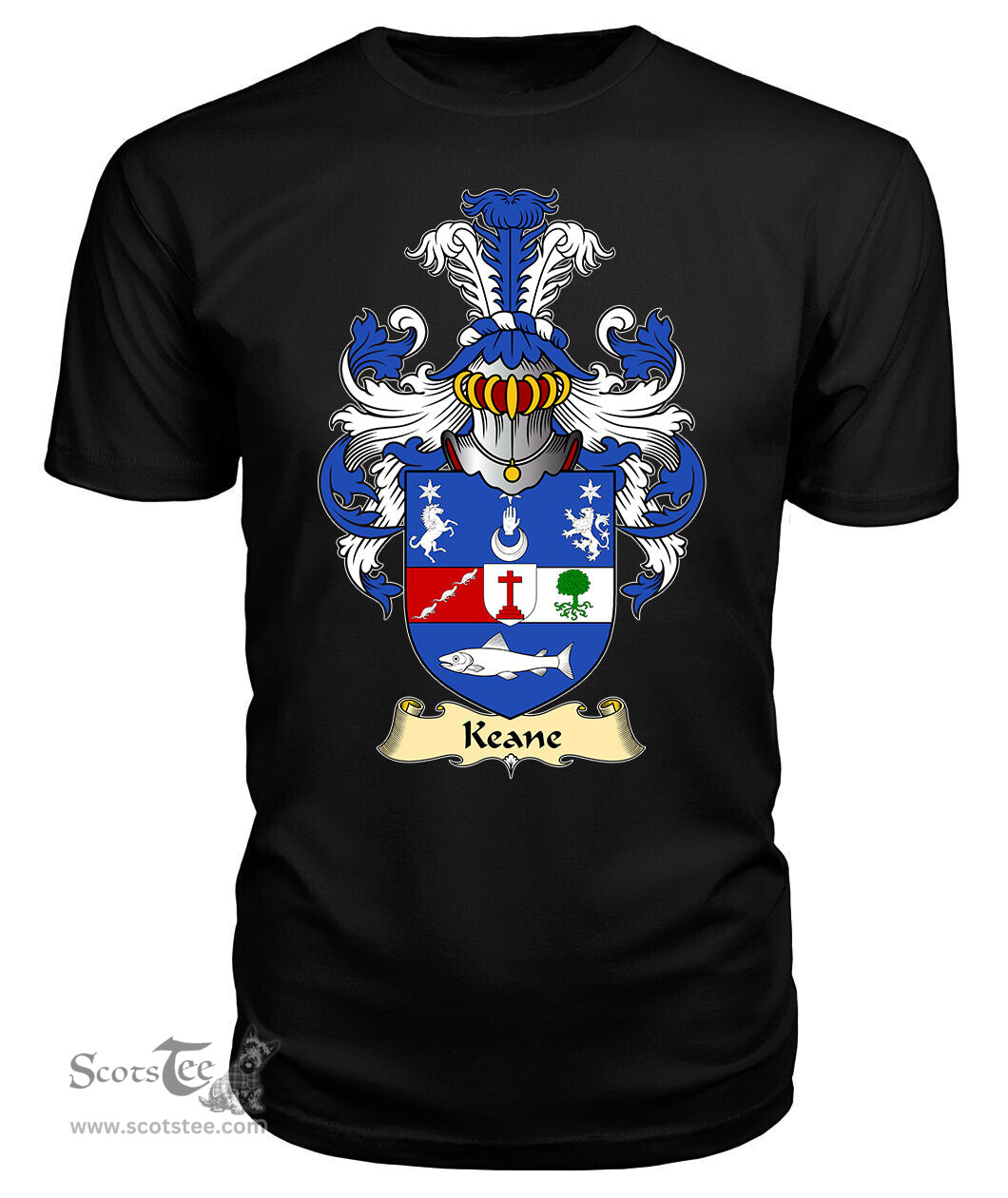 ScotsTee O'Cahan (Kane or Keane) Coat Of Arms Family Crest Ireland V23 T Shirt