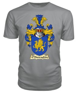 ScotsTee O'Hanraghty or Henraghty Coat Of Arms Family Crest Ireland V23 T Shirt