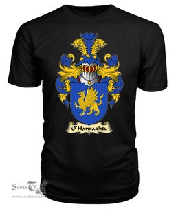 ScotsTee O'Hanraghty or Henraghty Coat Of Arms Family Crest Ireland V23 T Shirt