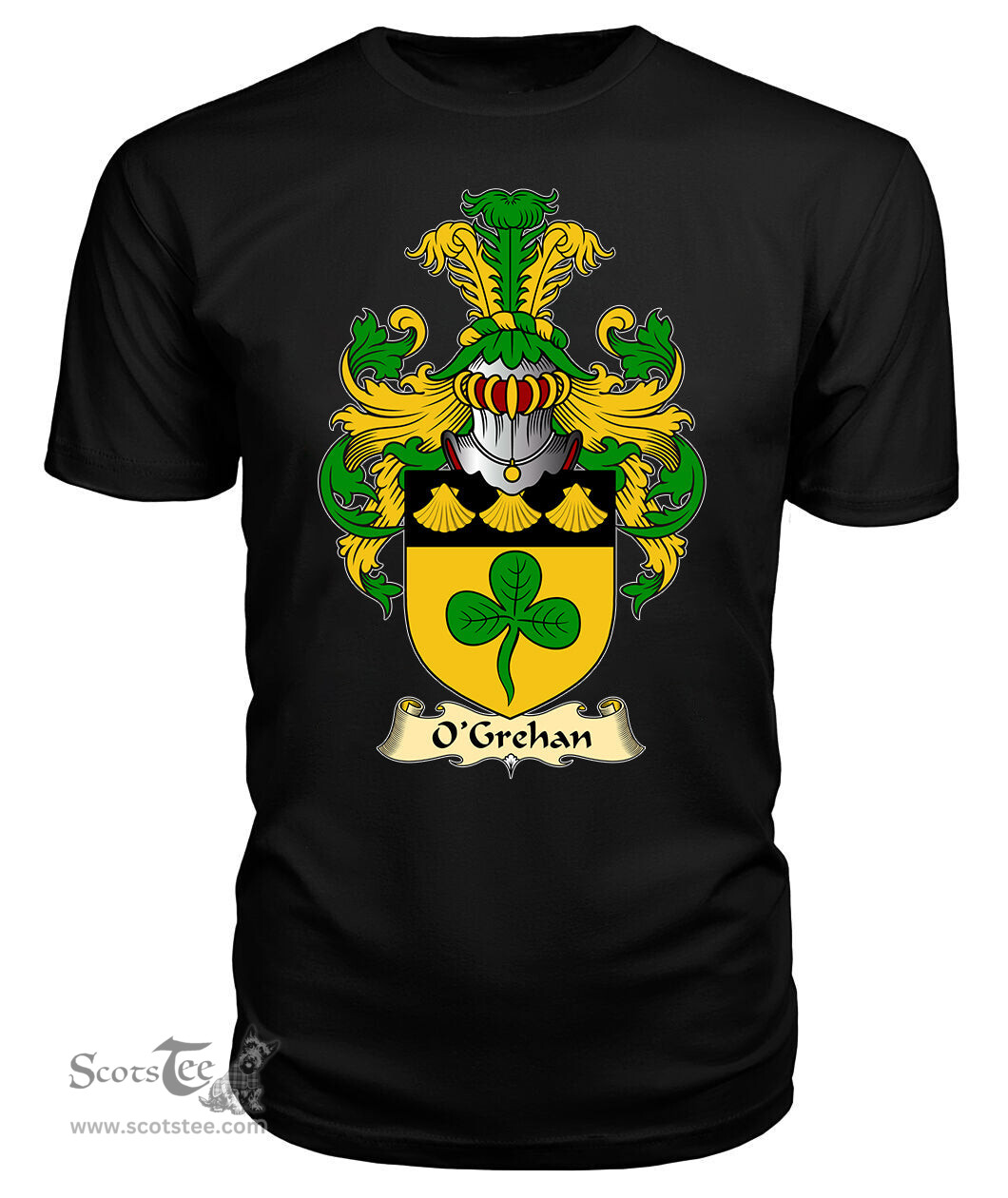ScotsTee O'Grehan or Greaghan Coat Of Arms Family Crest Ireland V23 T Shirt