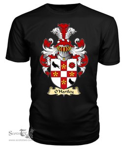 ScotsTee O'Hartley or Hartily Coat Of Arms Family Crest Ireland V23 T Shirt