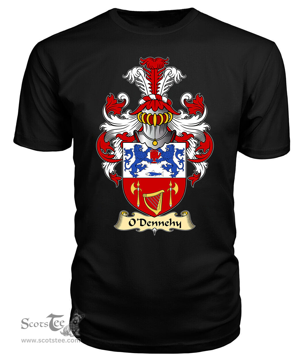 ScotsTee O'Dennehy or Denny Coat Of Arms Family Crest Ireland V23 T Shirt