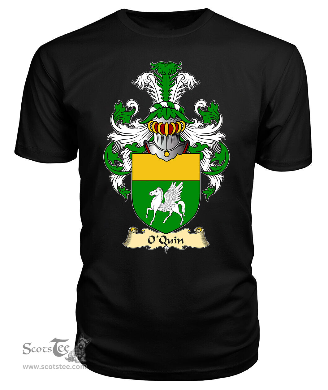 ScotsTee O'Quin or Cuinn Coat Of Arms Family Crest Ireland V23 T Shirt