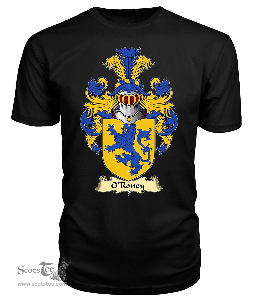 ScotsTee O'Roney or Rooney II Coat Of Arms Family Crest Ireland V23 T Shirt