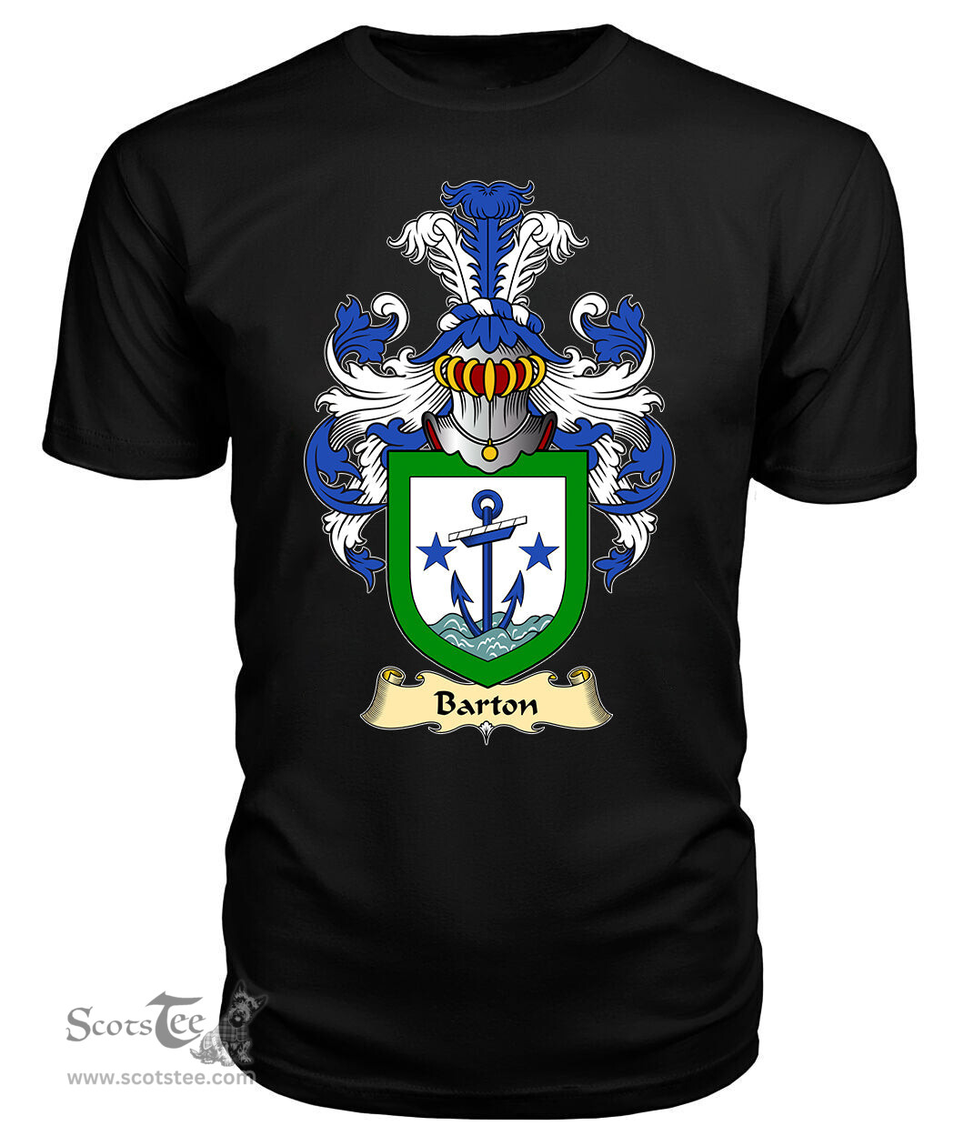 ScotsTee Shop Scottish Barton Family Scottish Coat of Arms Emblem Scotland V23 T Shirt