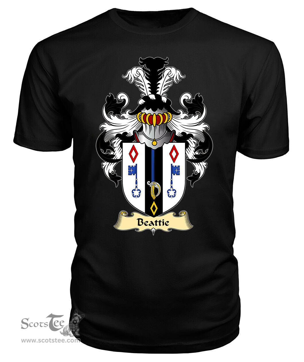 ScotsTee Shop Scottish Beattie Family Scottish Coat of Arms Emblem Scotland V23 T Shirt
