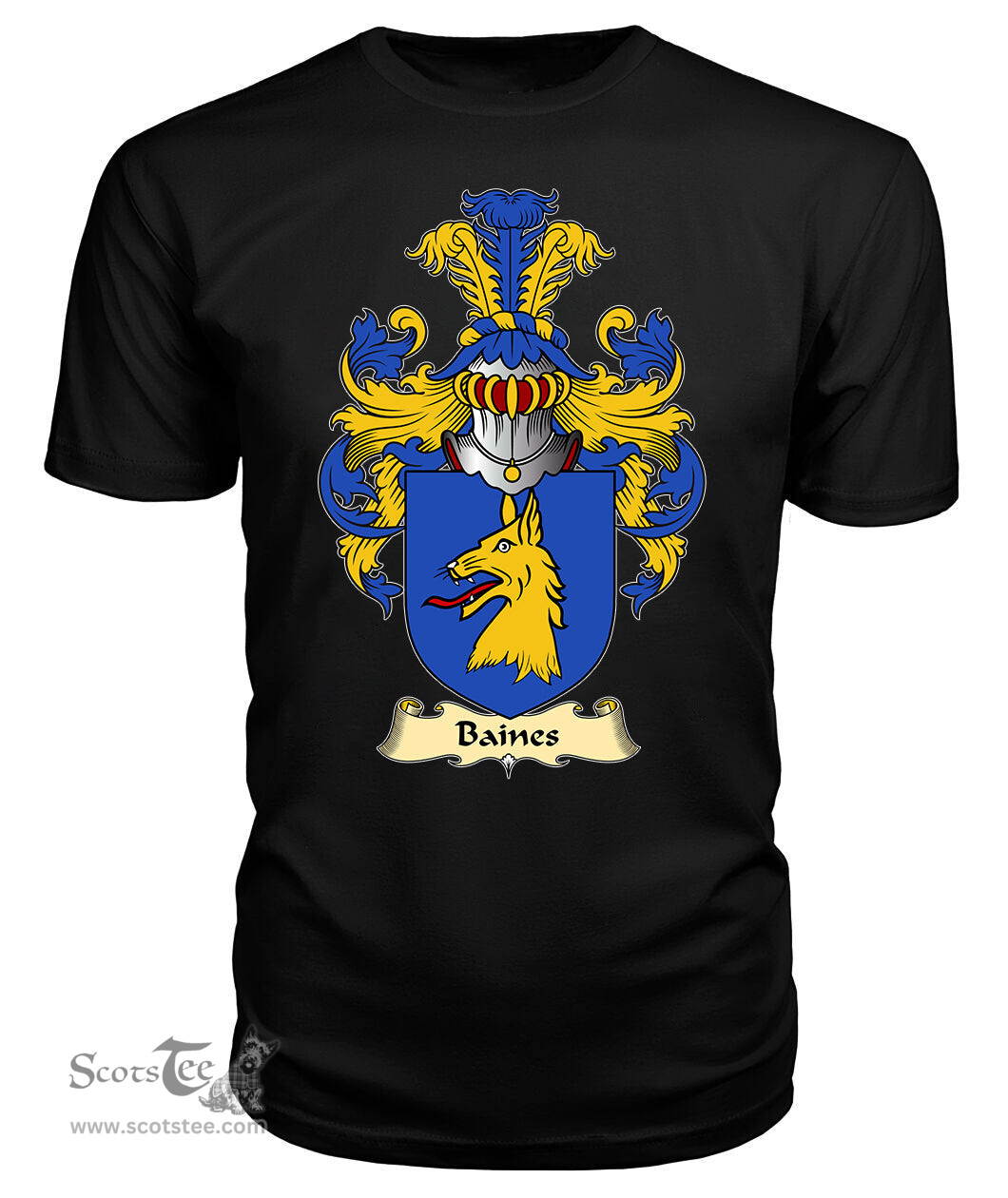ScotsTee Shop Scottish Bain or Baines Family Scottish Coat of Arms Emblem Scotland V23 T Shirt