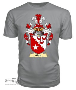 ScotsTee Shop Scottish Allen Family Scottish Coat of Arms Emblem Scotland V23 T Shirt
