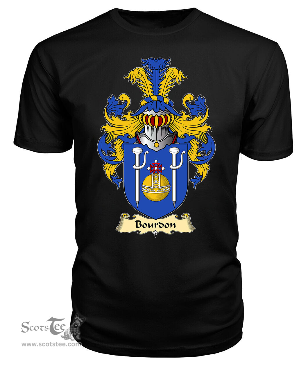 ScotsTee Shop Scottish Bourdon Family Scottish Coat of Arms Emblem Scotland V23 T Shirt