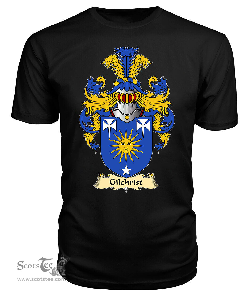 ScotsTee Shop Scottish Gillchrist Family Scottish Coat of Arms Emblem Scotland V23 T Shirt