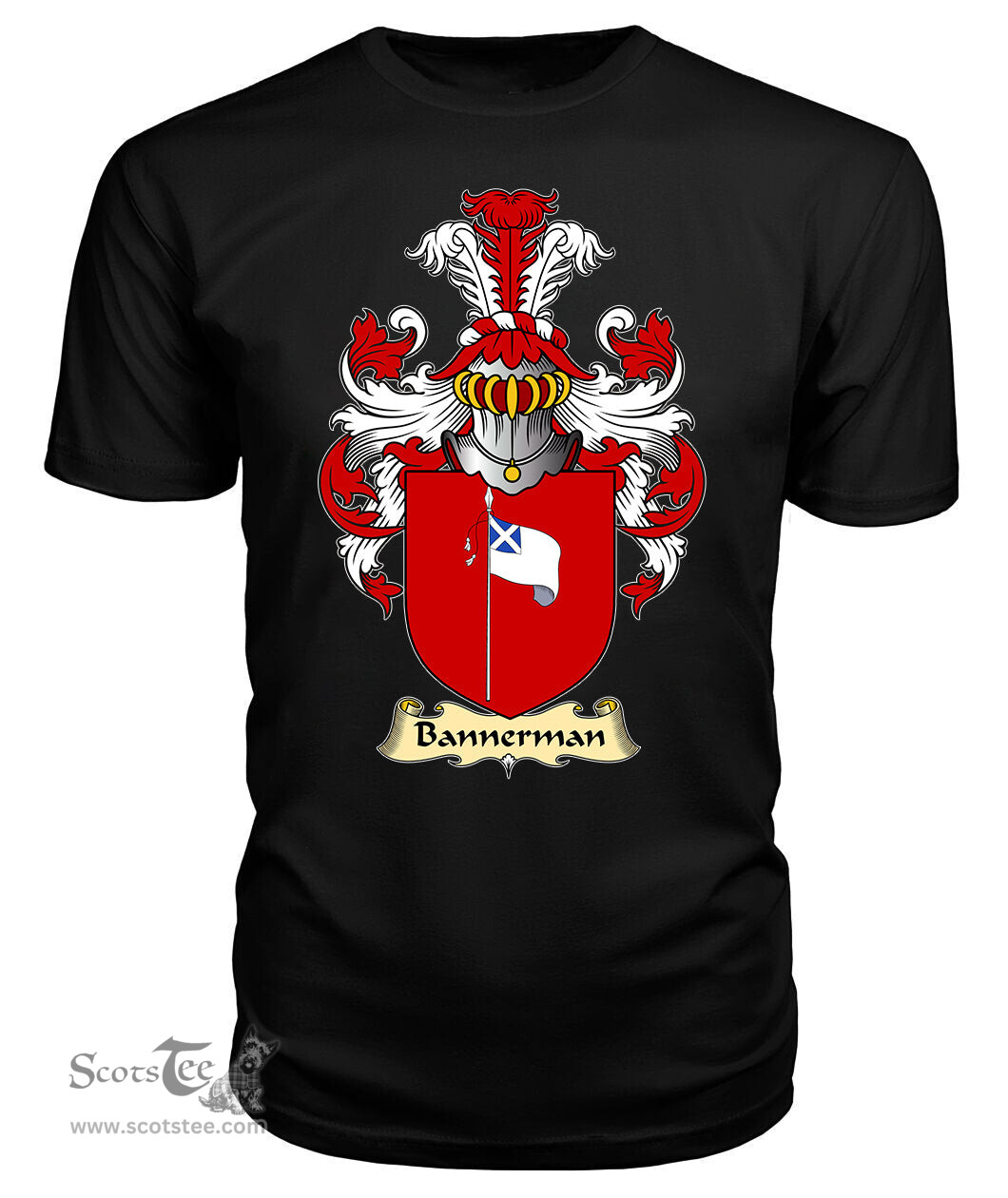 ScotsTee Shop Scottish Bannerman Family Scottish Coat of Arms Emblem Scotland V23 T Shirt