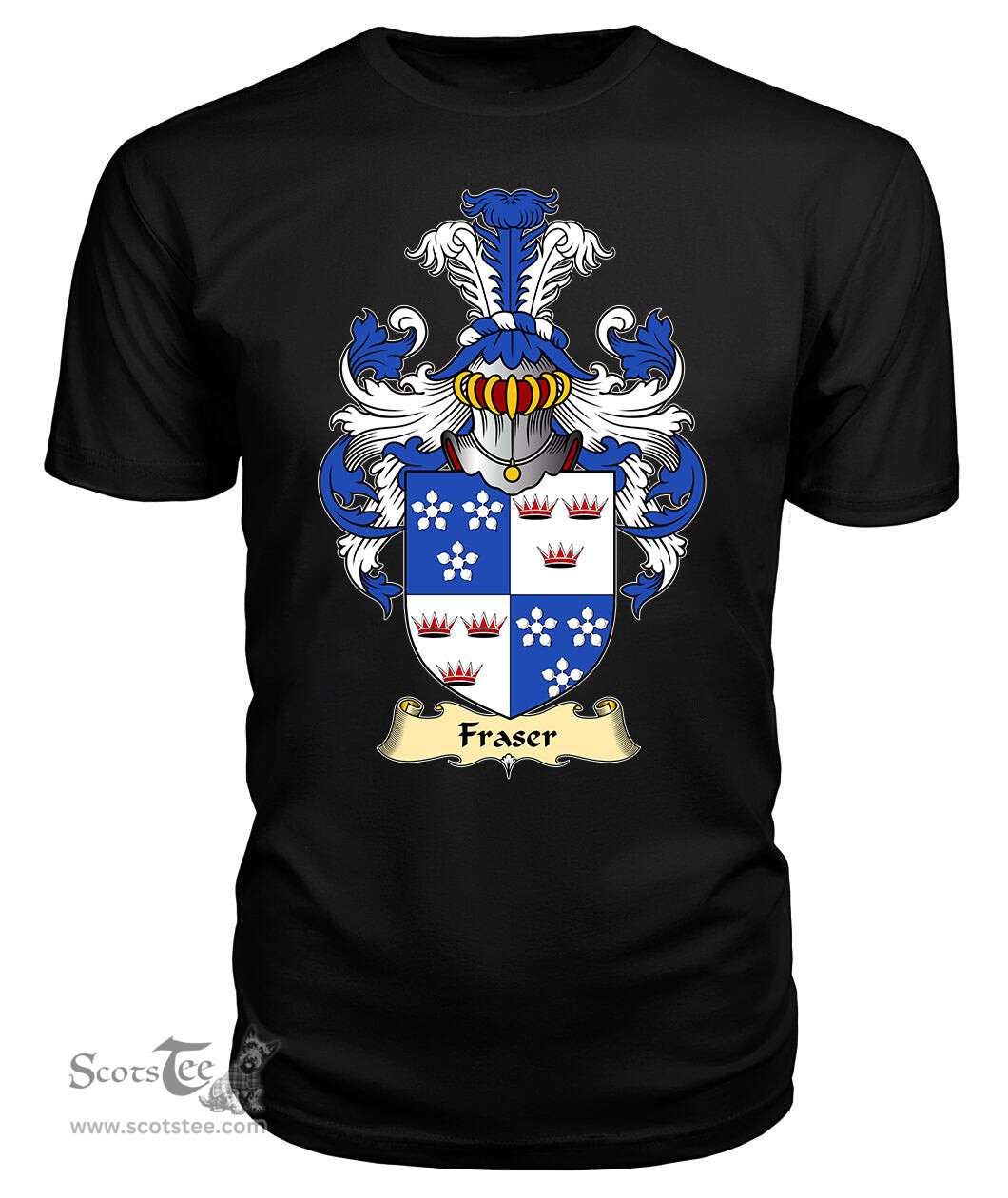 ScotsTee Shop Scottish Fraser (of Lovat) Family Scottish Coat of Arms Emblem Scotland V23 T Shirt