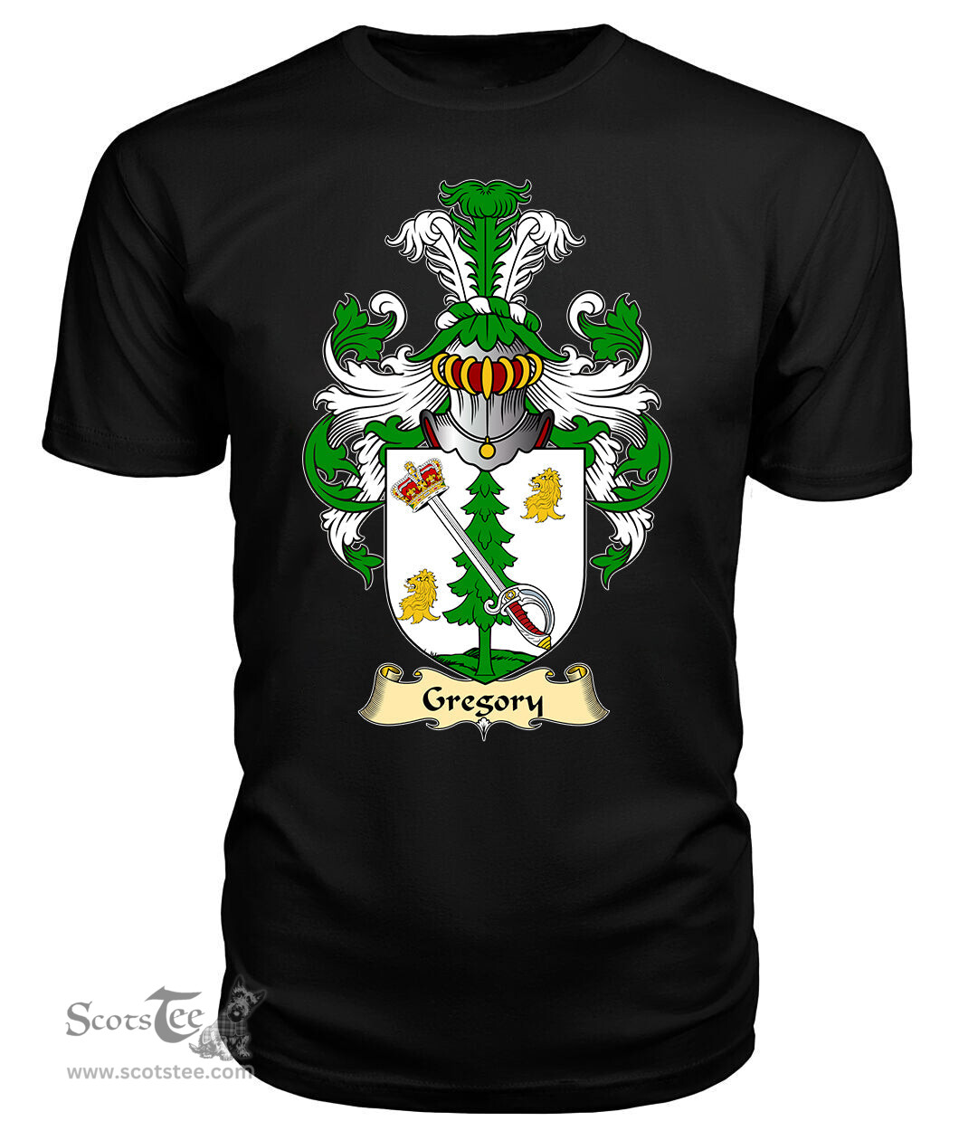 ScotsTee Shop Scottish Gregory Family Scottish Coat of Arms Emblem Scotland V23 T Shirt
