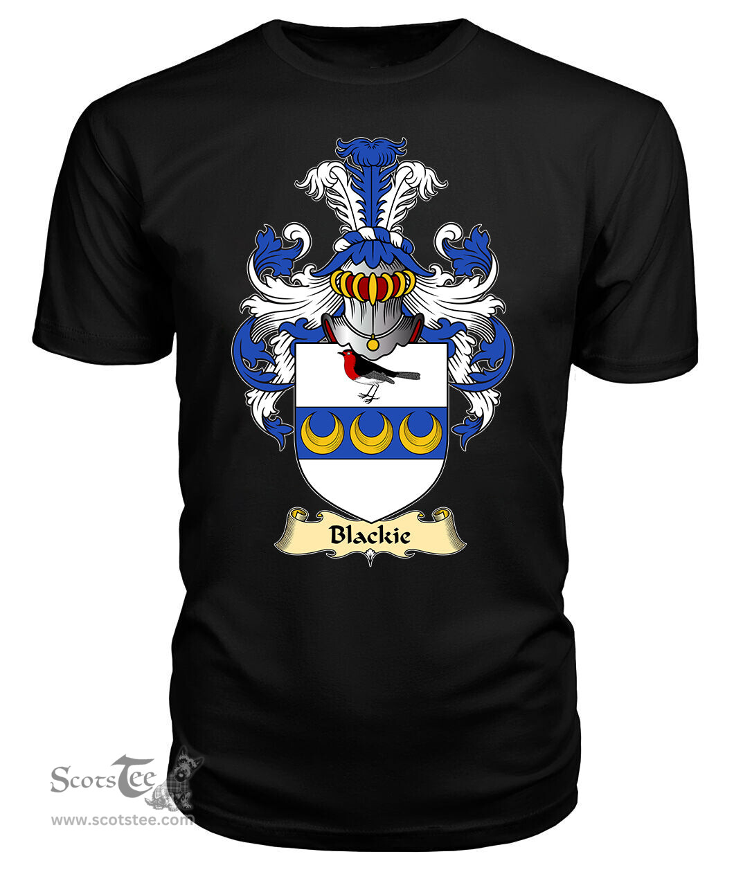 ScotsTee Shop Scottish Blackie Family Scottish Coat of Arms Emblem Scotland V23 T Shirt