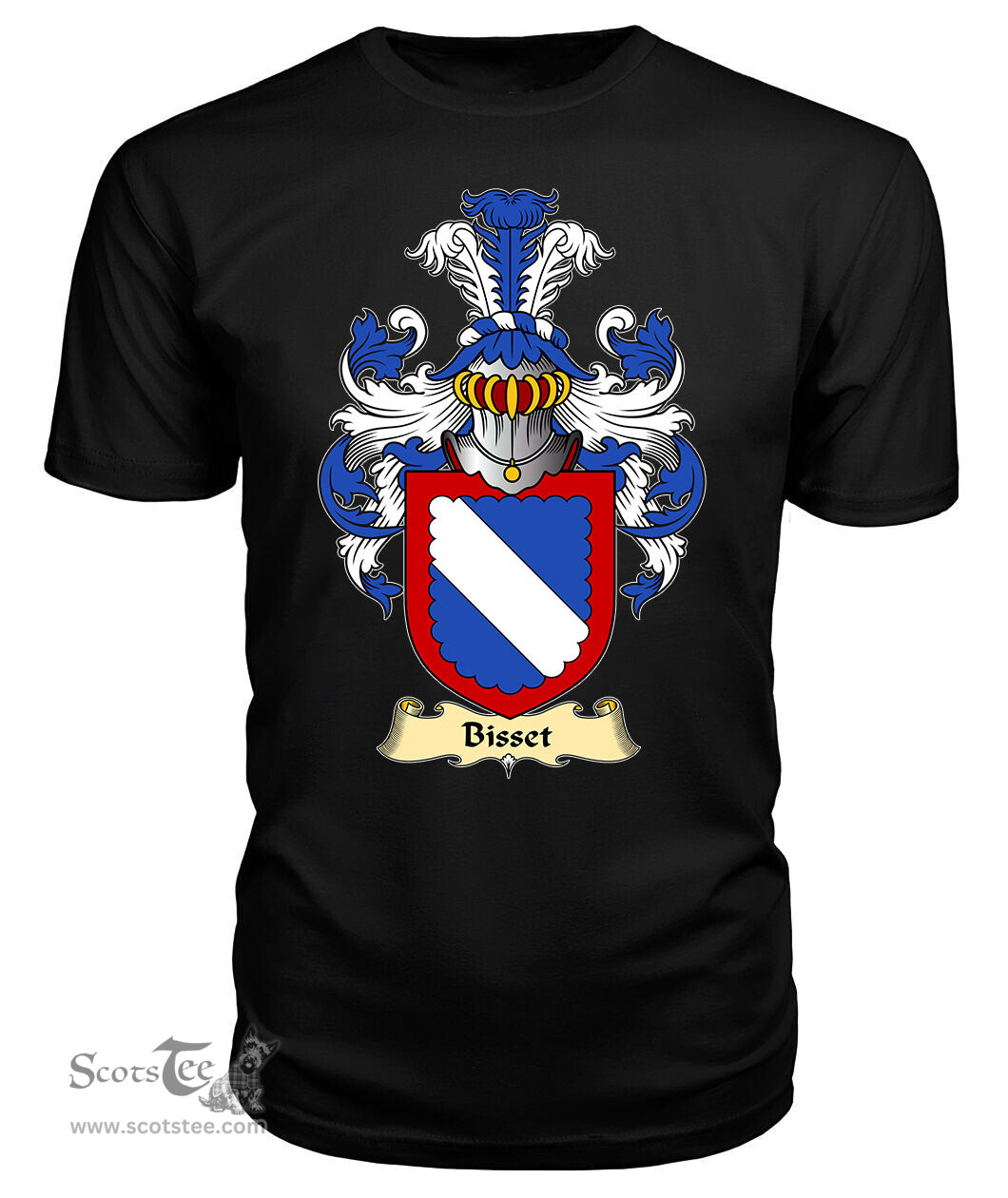 ScotsTee Shop Scottish Bisset Family Scottish Coat of Arms Emblem Scotland V23 T Shirt