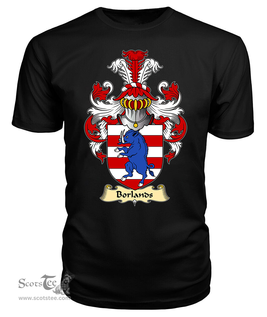 ScotsTee Shop Scottish Borlands Family Scottish Coat of Arms Emblem Scotland V23 T Shirt