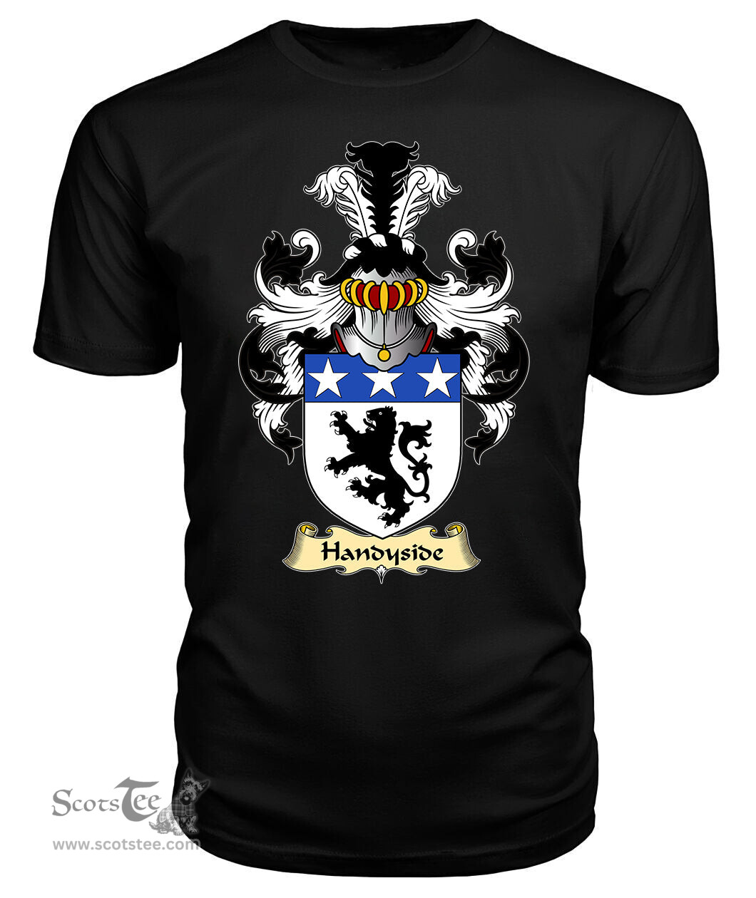 ScotsTee Shop Scottish Handyside Family Scottish Coat of Arms Emblem Scotland V23 T Shirt