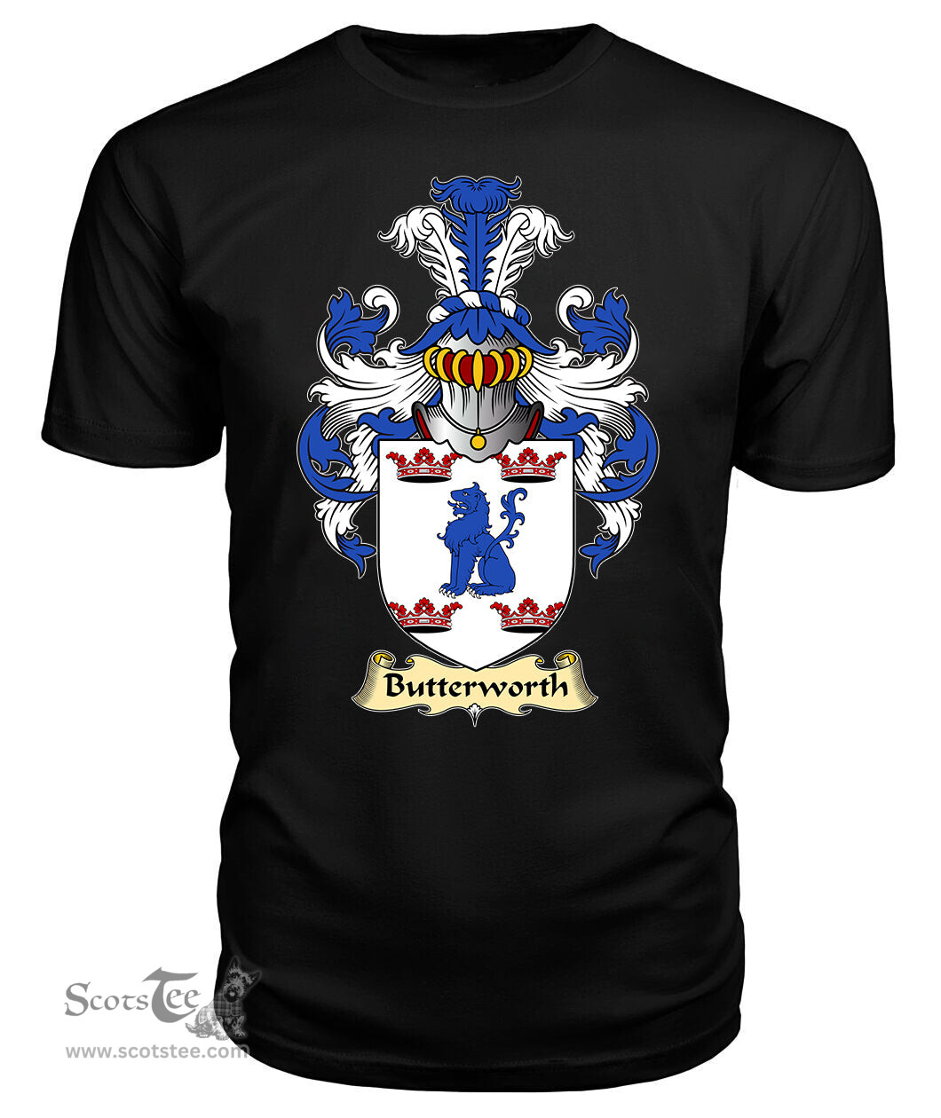 ScotsTee Shop Scottish Butterworth Family Scottish Coat of Arms Emblem Scotland V23 T Shirt
