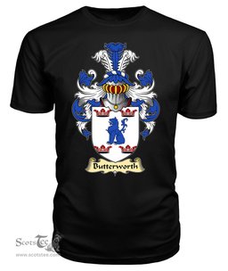 ScotsTee Shop Scottish Butterworth Family Scottish Coat of Arms Emblem Scotland V23 T Shirt