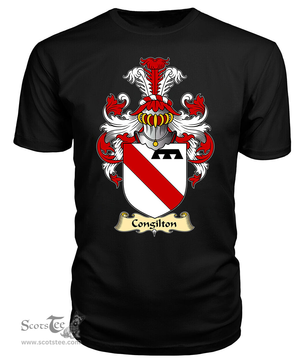 ScotsTee Shop Scottish Congilton or Congalton Family Scottish Coat of Arms Emblem Scotland V23 T Shirt