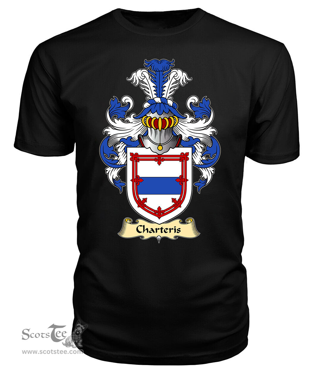 ScotsTee Shop Scottish Charteris Family Scottish Coat of Arms Emblem Scotland V23 T Shirt