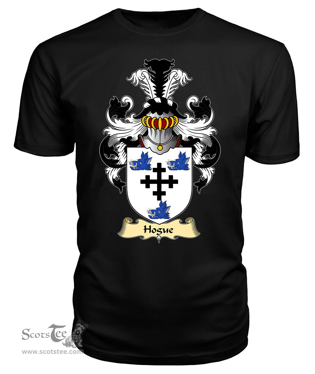 ScotsTee Shop Scottish Hogue Family Scottish Coat of Arms Emblem Scotland V23 T Shirt