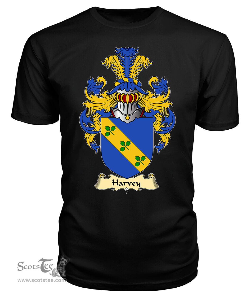 ScotsTee Shop Scottish Harvey Family Scottish Coat of Arms Emblem Scotland V23 T Shirt