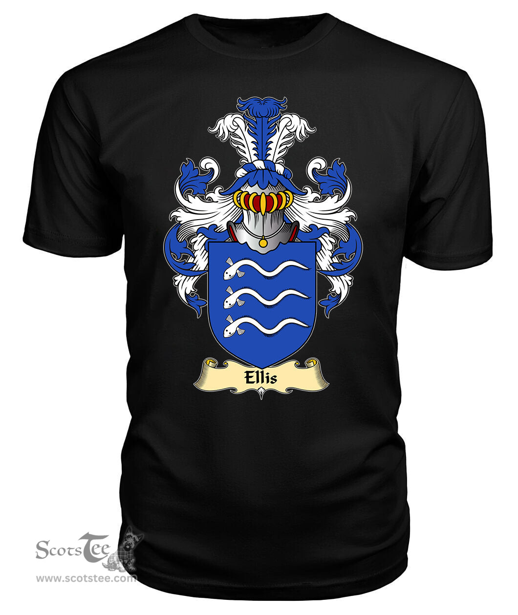 ScotsTee Shop Scottish Ellis Family Scottish Coat of Arms Emblem Scotland V23 T Shirt