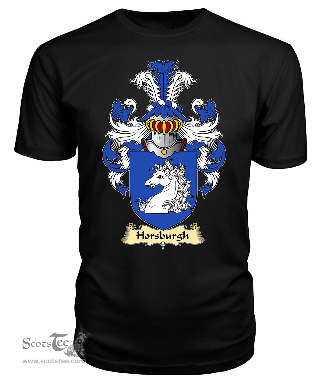 ScotsTee Shop Scottish Horsburgh Family Scottish Coat of Arms Emblem Scotland V23 T Shirt