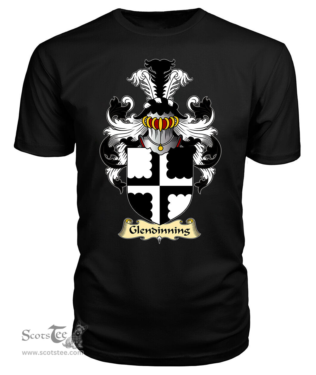 ScotsTee Shop Scottish Glendinning Family Scottish Coat of Arms Emblem Scotland V23 T Shirt
