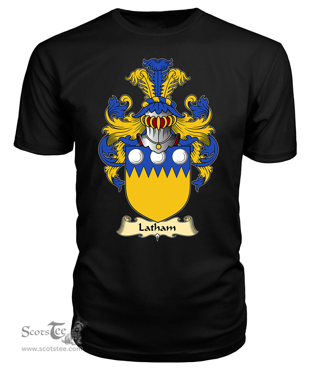 ScotsTee Shop Scottish Latham Family Scottish Coat of Arms Emblem Scotland V23 T Shirt