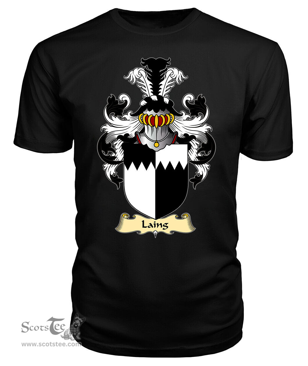 ScotsTee Shop Scottish Laing Family Scottish Coat of Arms Emblem Scotland V23 T Shirt