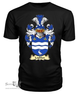 ScotsTee Shop Scottish Loghlin Family Scottish Coat of Arms Emblem Scotland V23 T Shirt