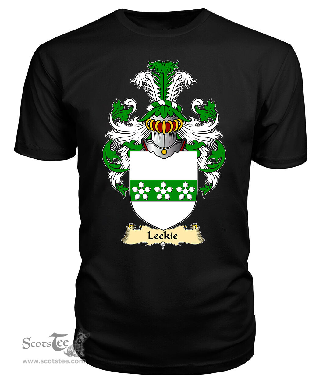 ScotsTee Shop Scottish Leckie Family Scottish Coat of Arms Emblem Scotland V23 T Shirt