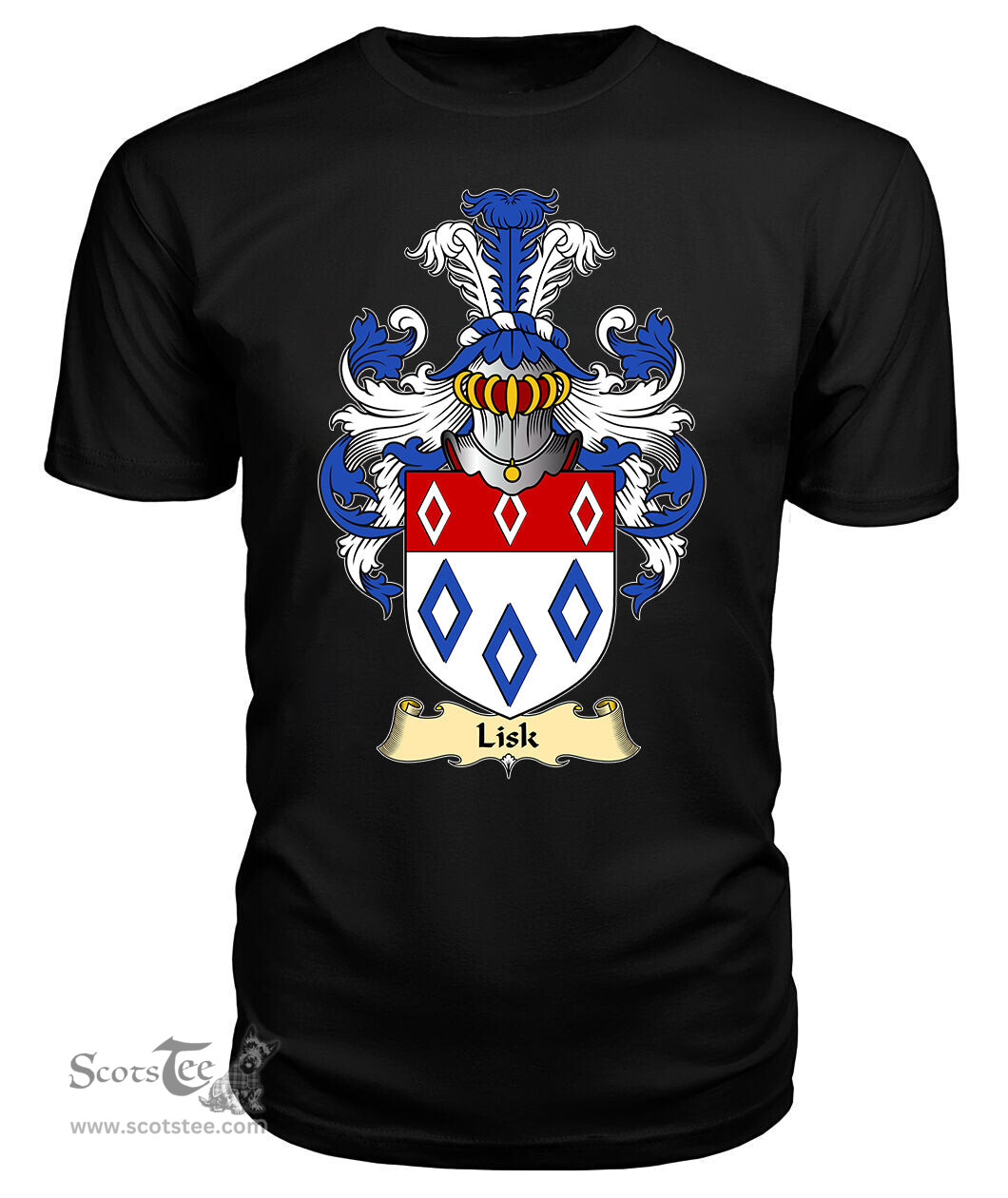 ScotsTee Shop Scottish Lisk Family Scottish Coat of Arms Emblem Scotland V23 T Shirt