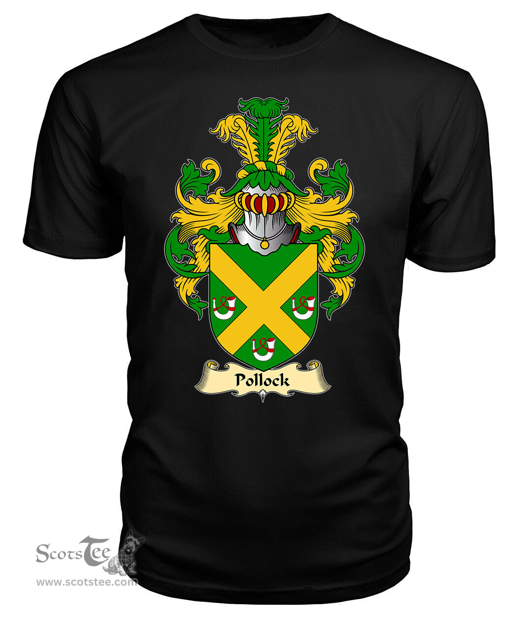 ScotsTee Shop Scottish Pollock Family Scottish Coat of Arms Emblem Scotland V23 T Shirt