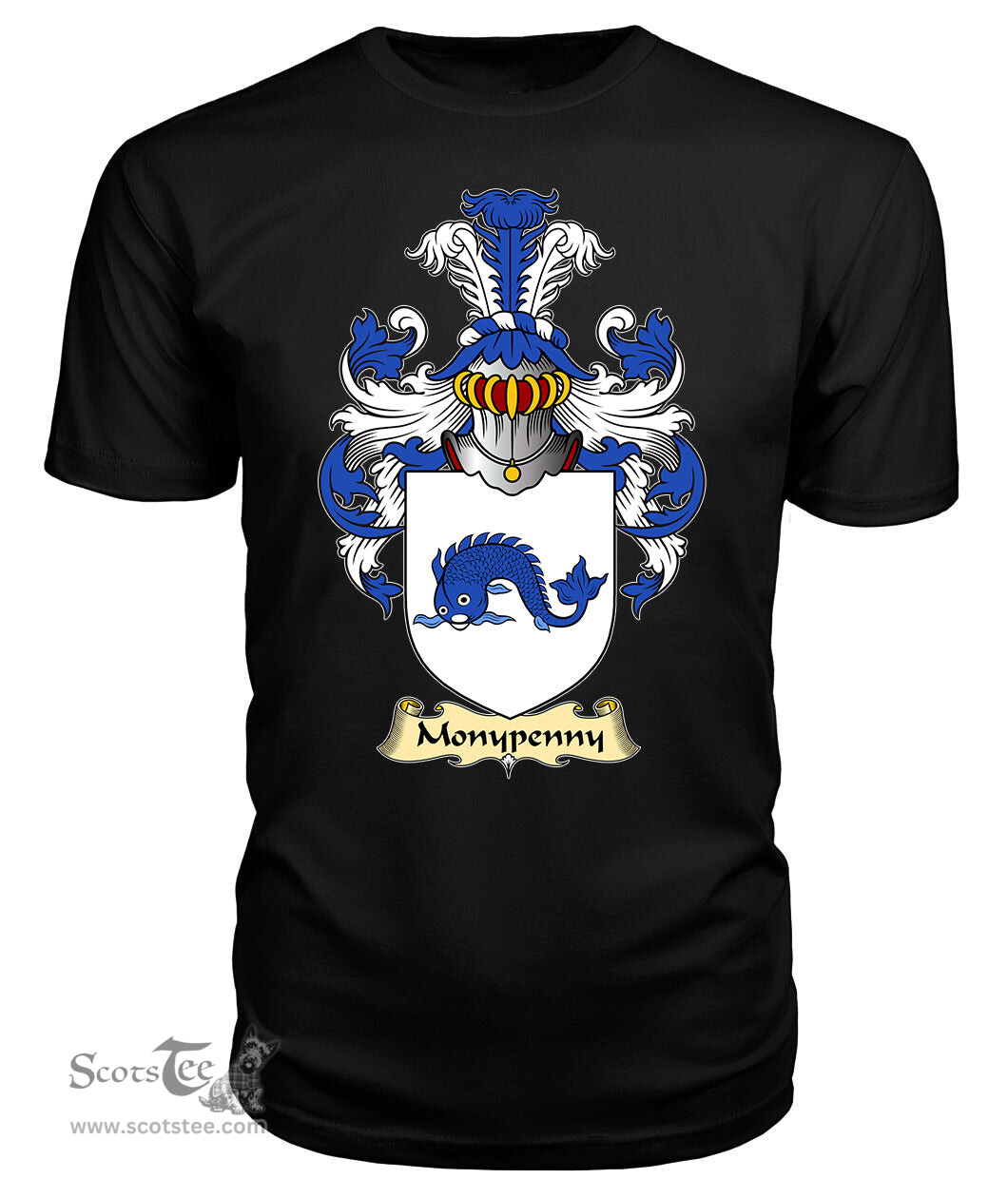 ScotsTee Shop Scottish Monypenny Family Scottish Coat of Arms Emblem Scotland V23 T Shirt