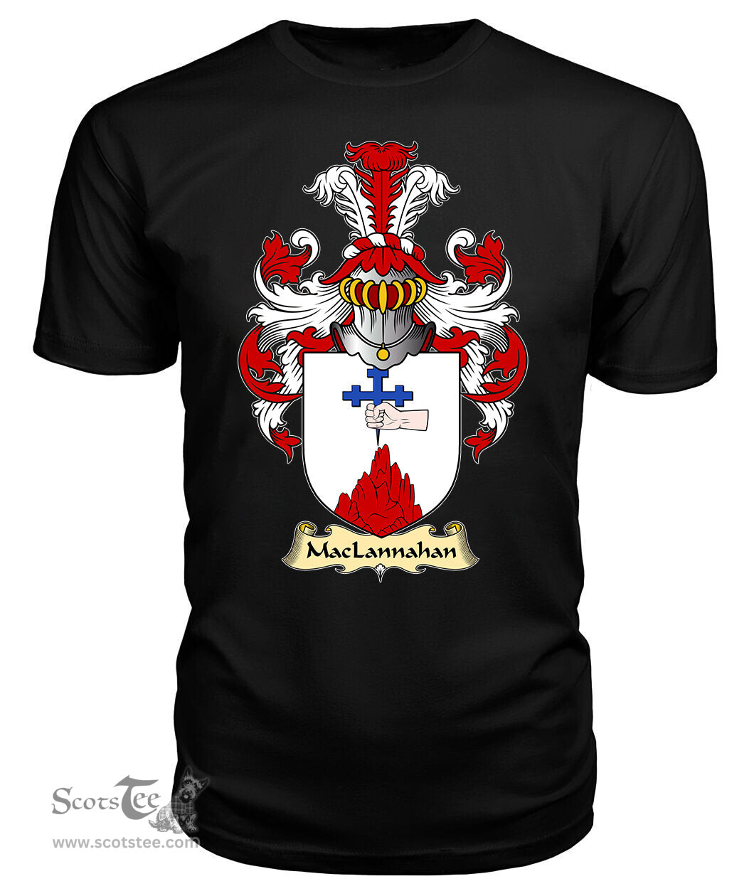 ScotsTee Shop Scottish MacLannahan Family Scottish Coat of Arms Emblem Scotland V23 T Shirt
