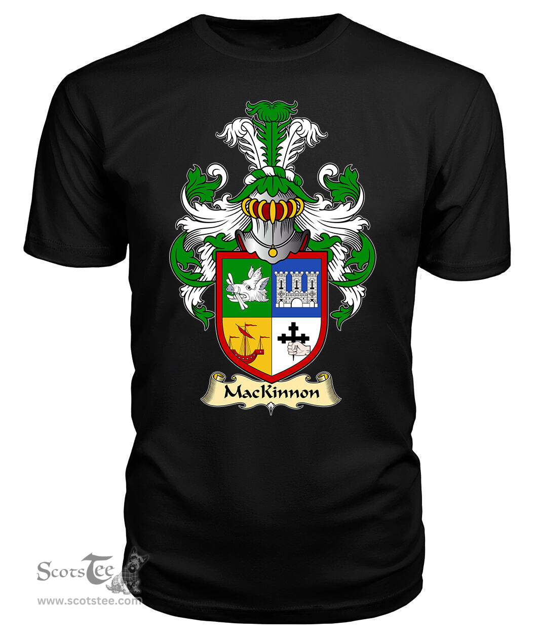 ScotsTee Shop Scottish MacKinnon Family Scottish Coat of Arms Emblem Scotland V23 T Shirt
