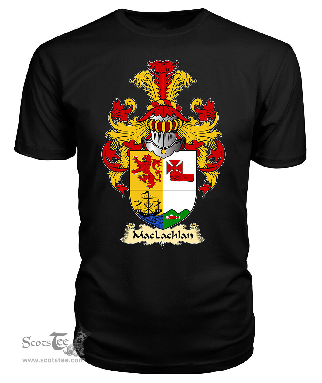 ScotsTee Shop Scottish MacLachlan Family Scottish Coat of Arms Emblem Scotland V23 T Shirt