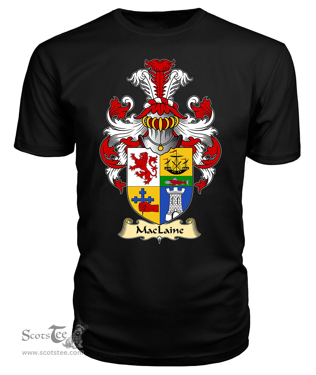 ScotsTee Shop Scottish MacLaine (of Lochbuie) Family Scottish Coat of Arms Emblem Scotland V23 T Shirt
