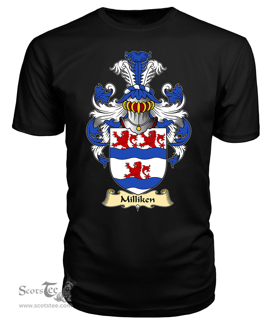 ScotsTee Shop Scottish Milliken Family Scottish Coat of Arms Emblem Scotland V23 T Shirt